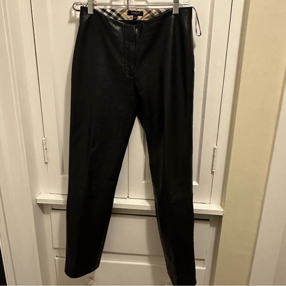 Burberry London 100% Italian Leather Pants in Black